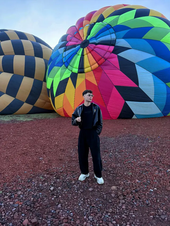 Balloons inflating on the launch field